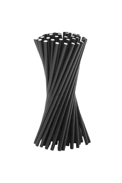 Bombillas de Papel Negras 100UN