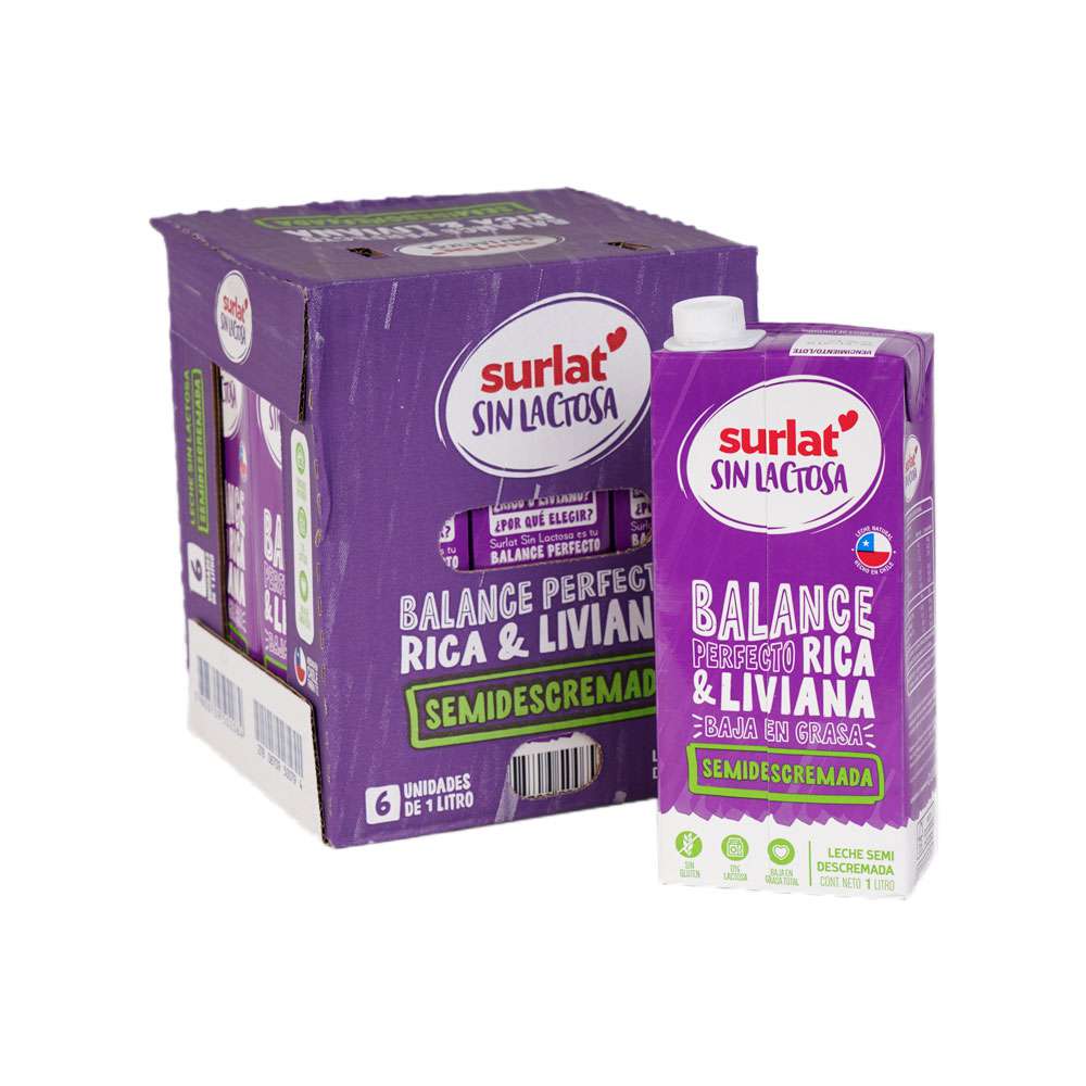 Leche S/L Semidescremada Surlat 1Lt
