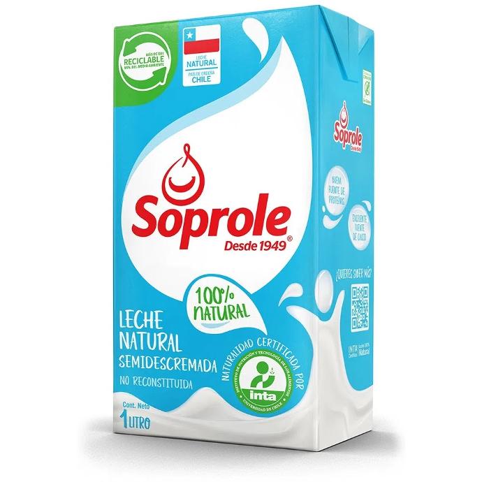 Leche SemiDescremada Soprole 1Lt